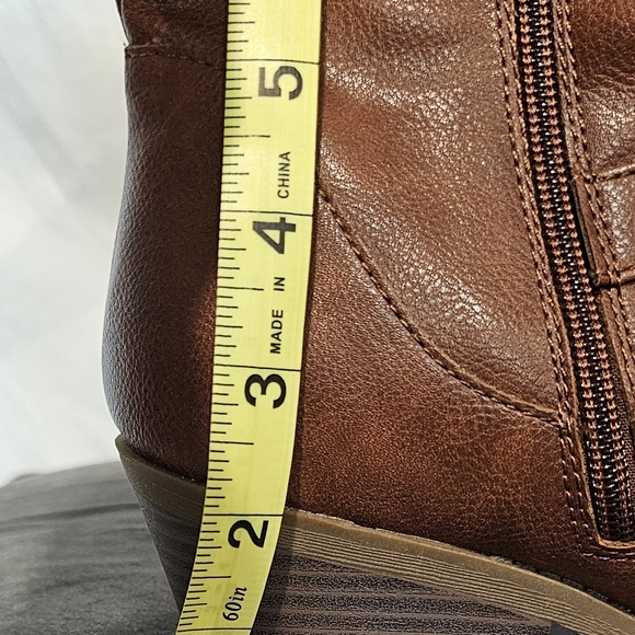 *NWOT Frye Rich Brown Stacked Heel Boots - Picture 13 of 15